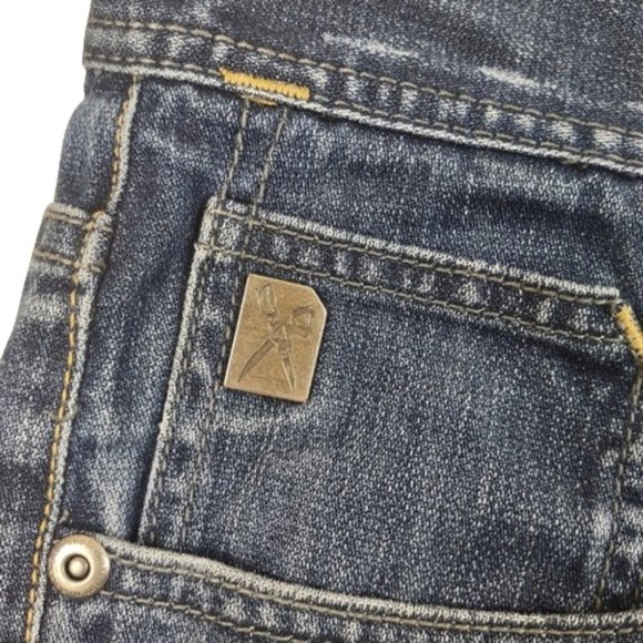 Marc Ecko Jeans Men's Well Hung Relaxed Boot 27" Inseam Med Wash Blue Denim - Picture 2 of 11